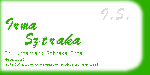 irma sztraka business card